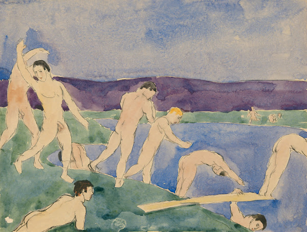 Twelve Nude Boys at theBeach ca1914
