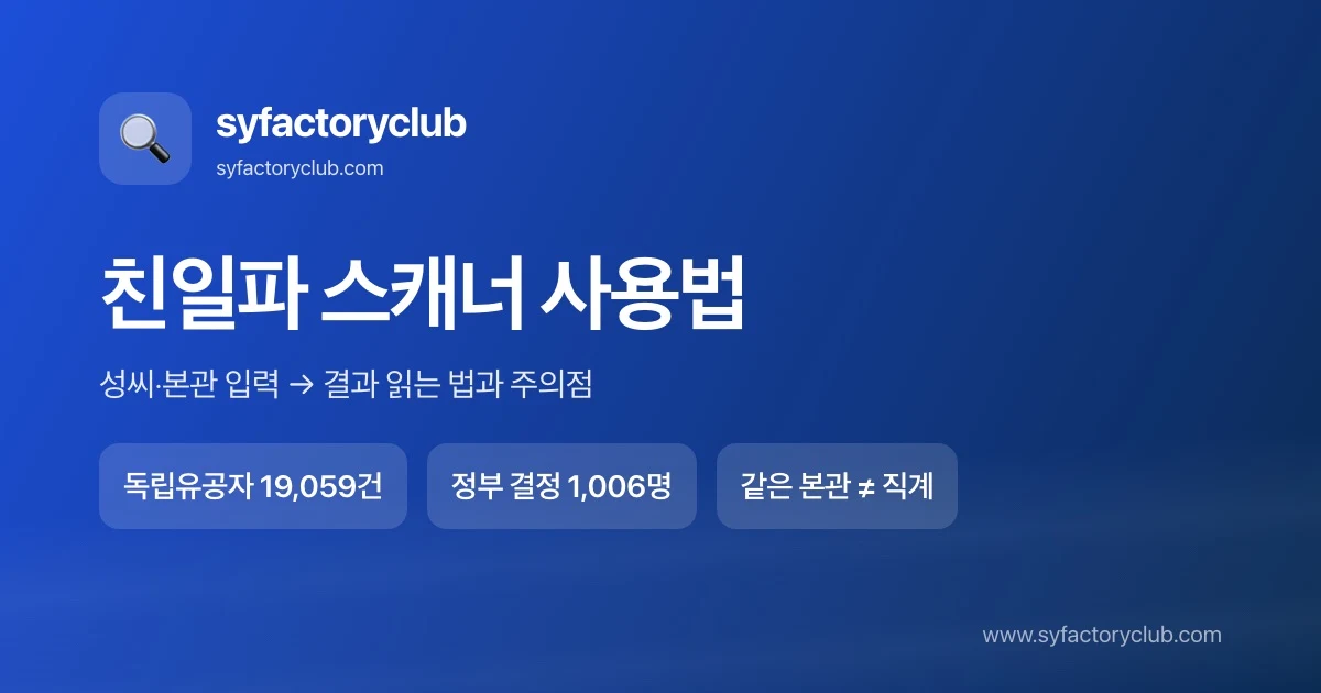 친일파 스캐너 사용법과 결과 읽는 법 정리 대표이미지