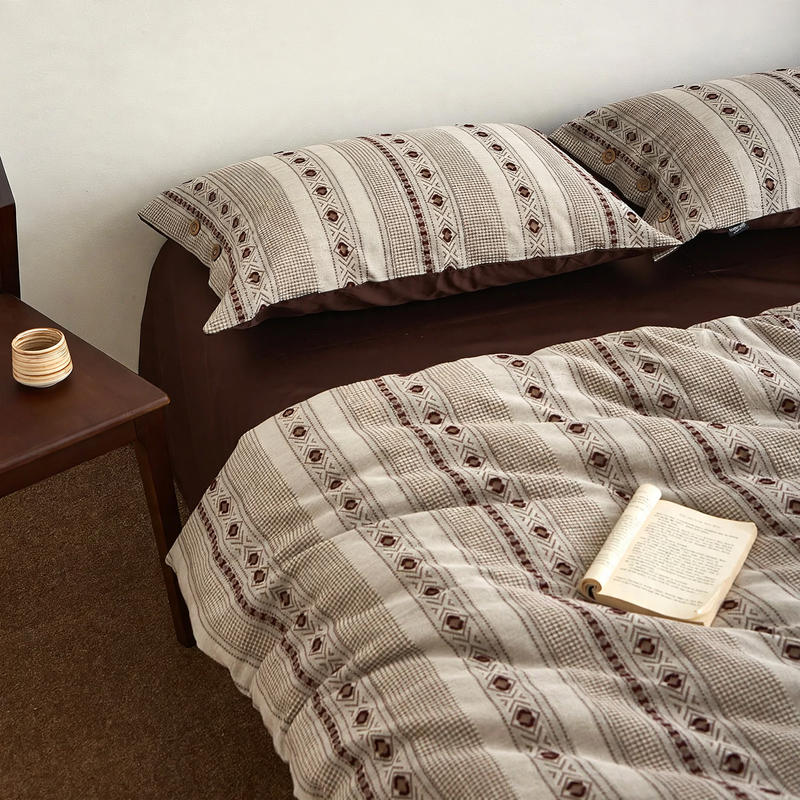 Pure cotton bedding set, high-density, Wabi-Sabi style