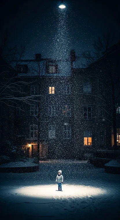 Child Snow Spray Light Night