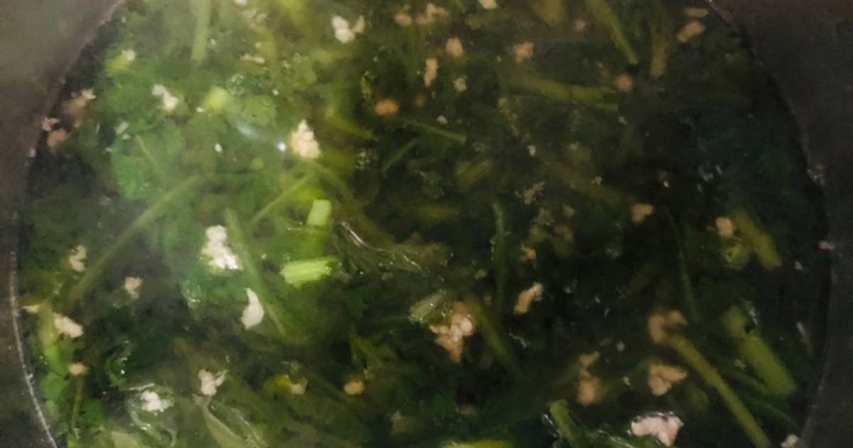 Canh cải cúc thịt băm