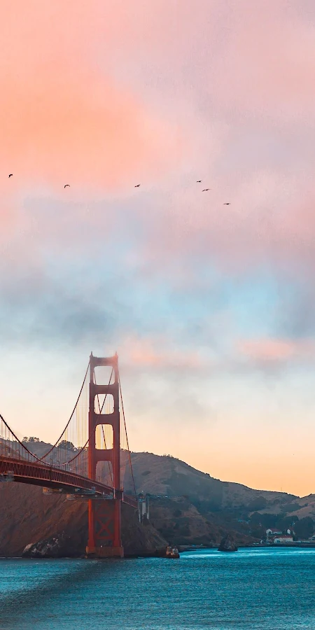Golden Gate, San Francisco, Bridge, Sunset 4K Phone Wallpaper