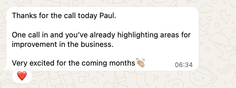 Client testimonial