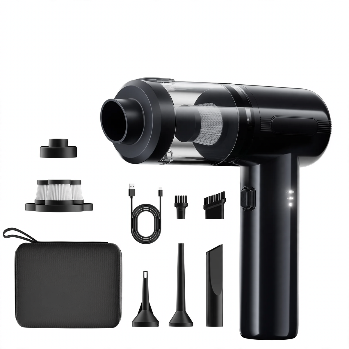 Portable car vacuum cleaner with battery
