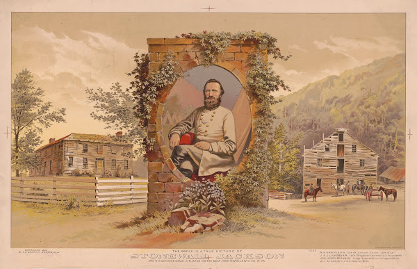 Stonewall Jackson and his boyhood home situated on the West Fork River Lewis Co