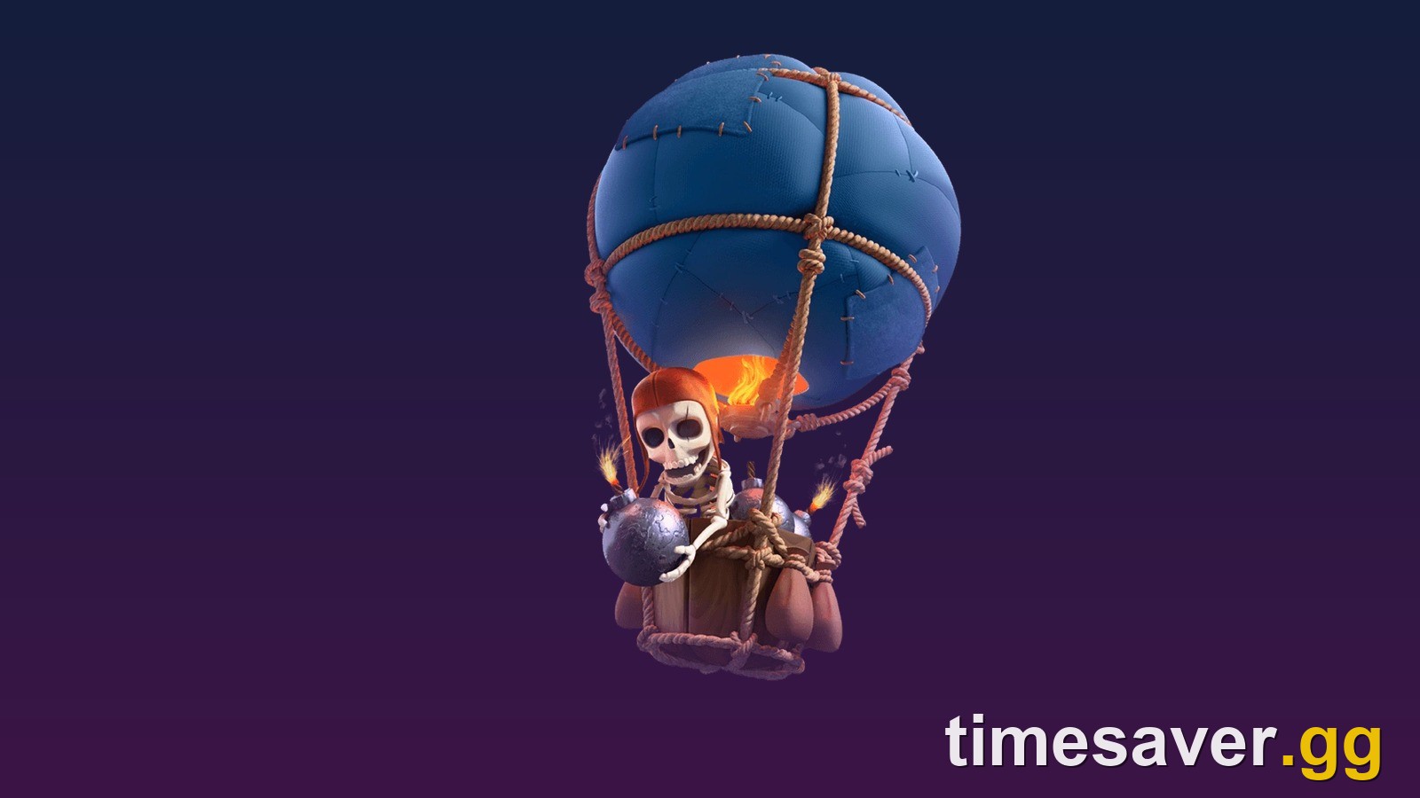 Clash Royale Balloon card render, the 5-Elixir Epic that rides behind Lava Hound in LavaLoon