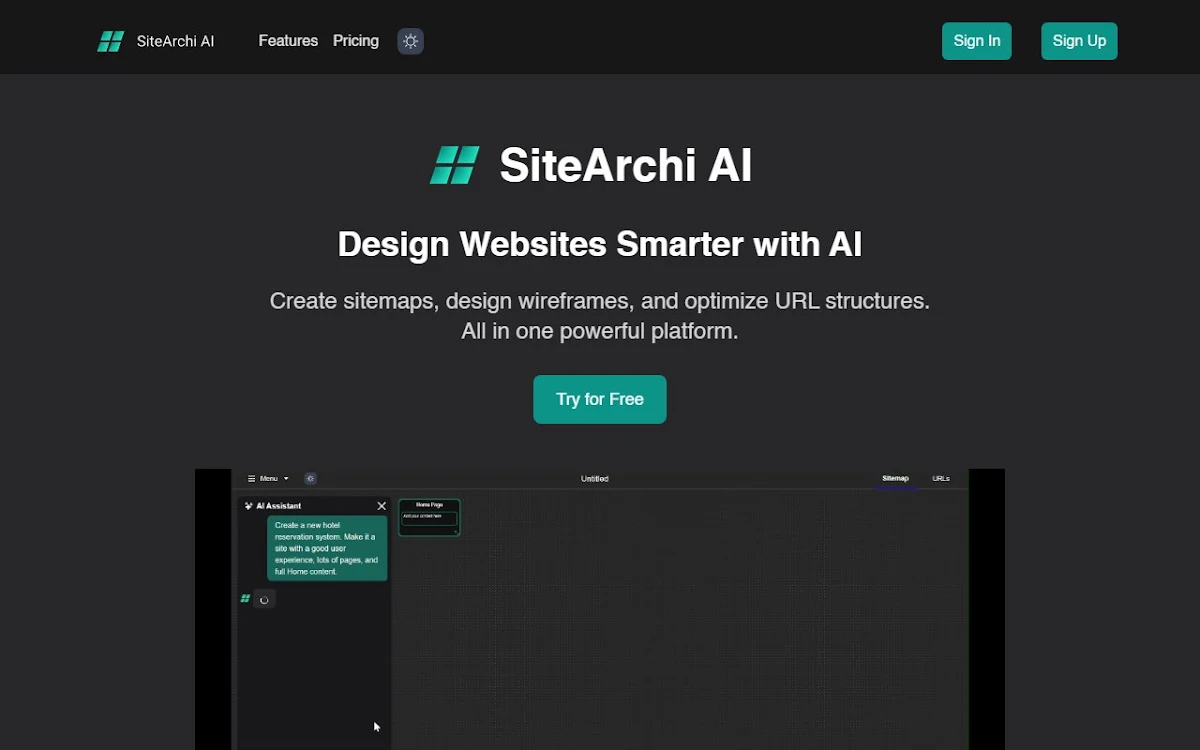Captura de SiteArchi AI