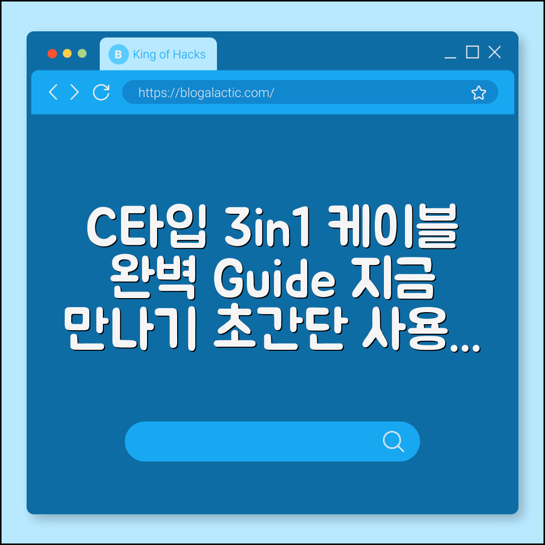 C타입 3in1 케이블 완벽 가이드