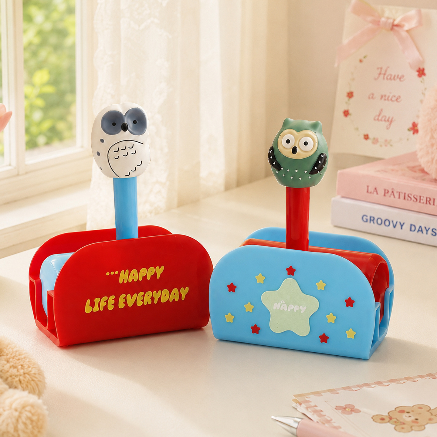 Owl Lint Roller with Replaceable Paper Rolls