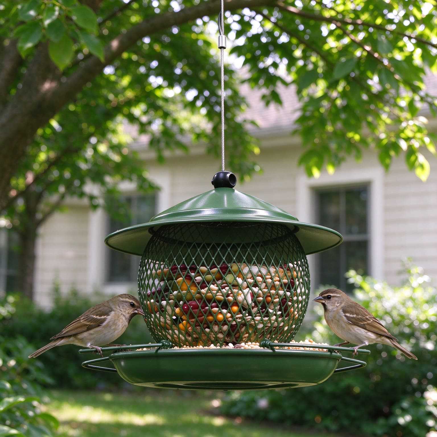 Bird feeder made of iron, hanging, weatherproof