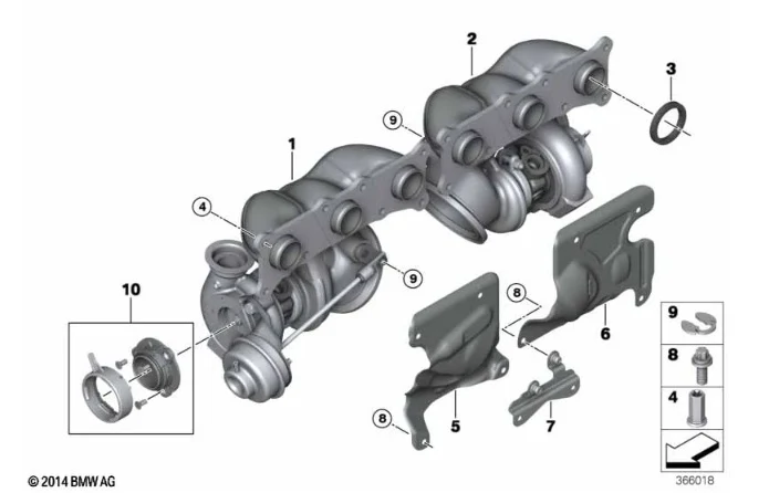 BMW N54 터보차저 스냅락(Snap Lock) 부품도 — 부품번호 11658627680 위치