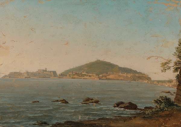 A View Of Naples From The Portici The Castel Dellovo On The Left 1813