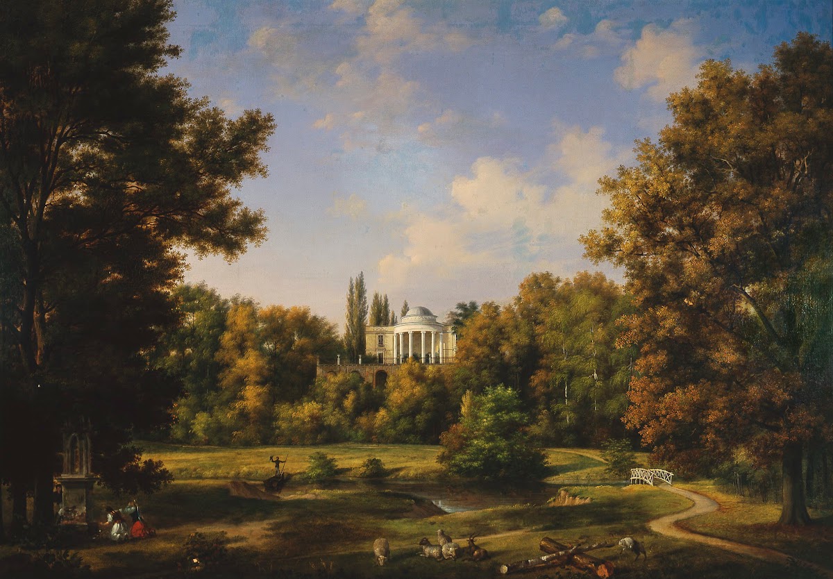 View of the Natolin Palace from the side of the park 1830s