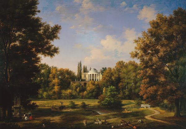 View of the Natolin Palace from the side of the park 1830s