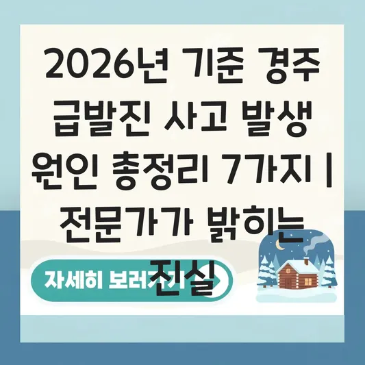 경주 급발진 사고 발생 원인