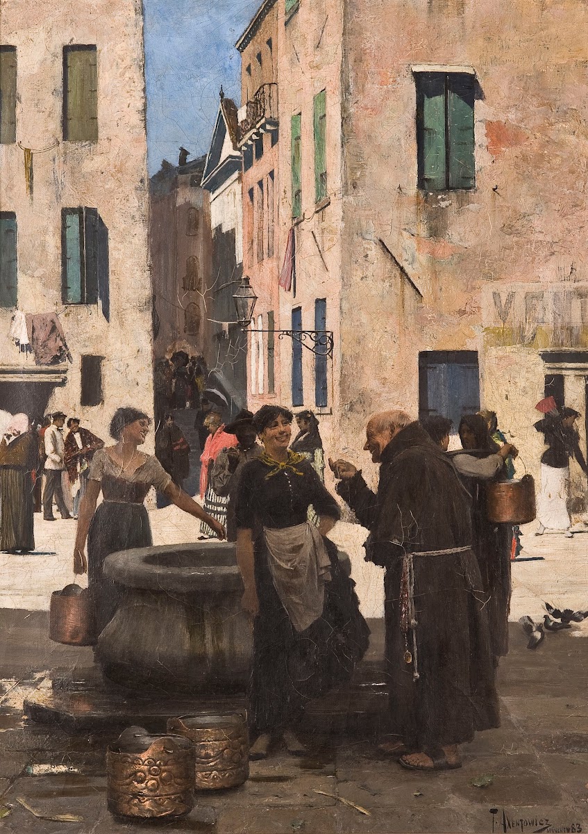 At a water well 1883