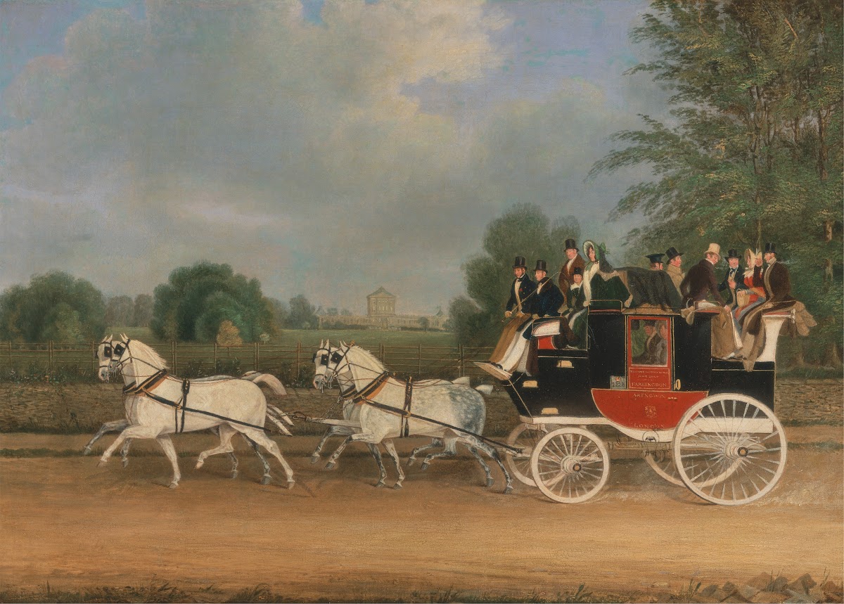 The London Faringdon Coach passing Buckland House Berkshire 1835