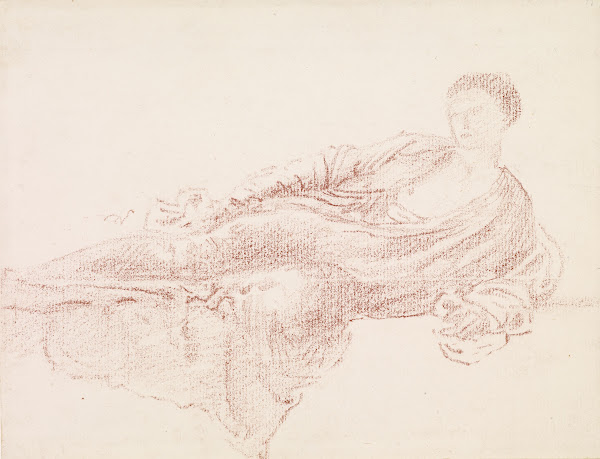Female  Drapery Study of a Reclining Figure