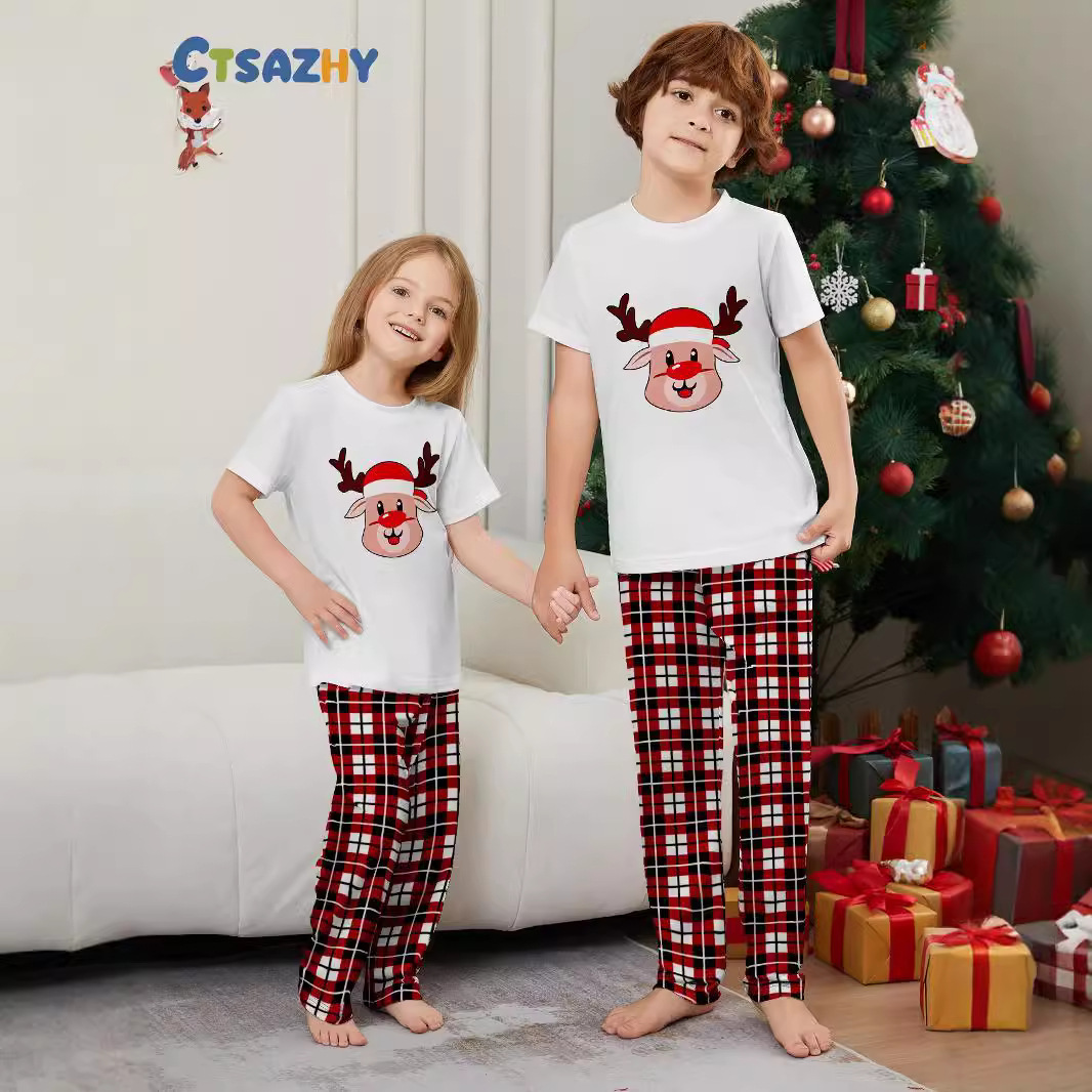 Family Pajama Set, short-sleeve, Christmas design