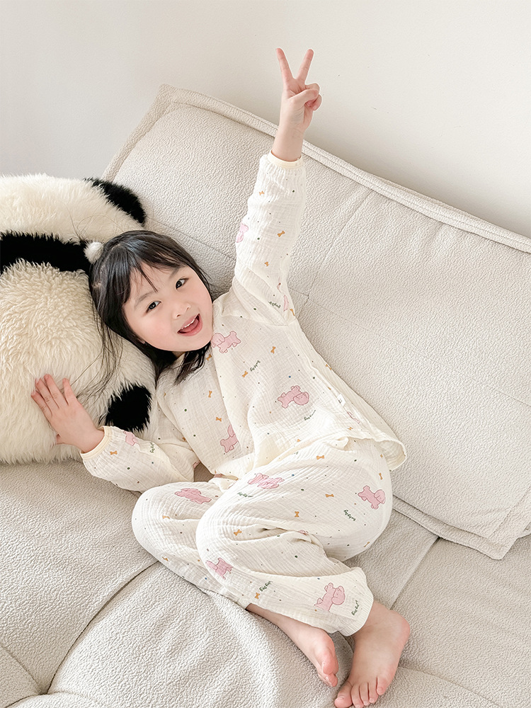 Children's onesie, cotton muslin, long sleeve