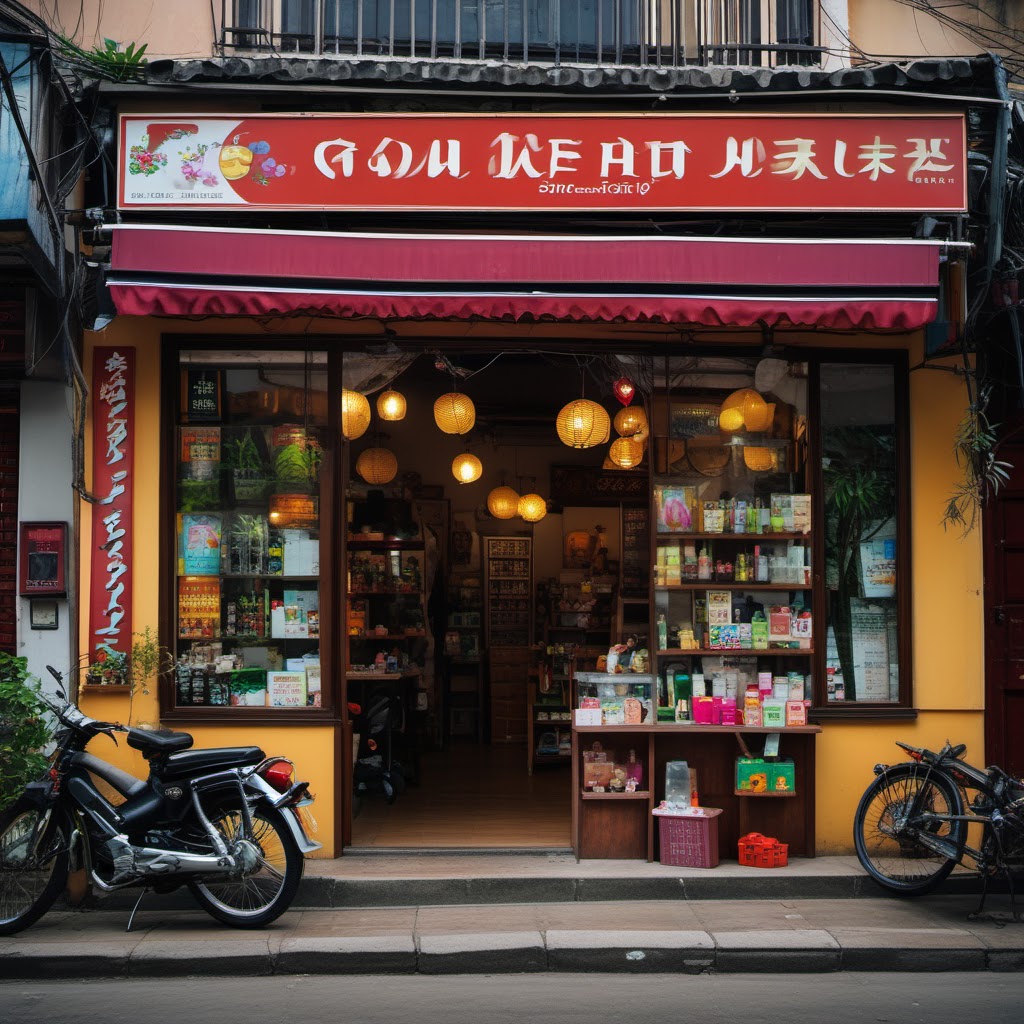 Hình minh họa: Khung cảnh cửa hàng và quy trình kinh doanh