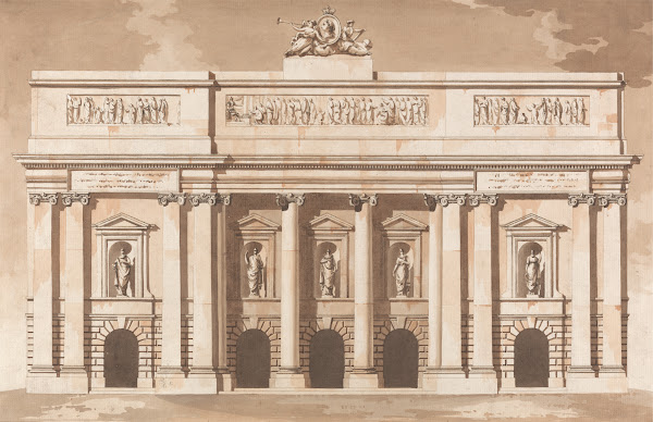 Elevation for the West Front of Parliament House Dublin ca 1787