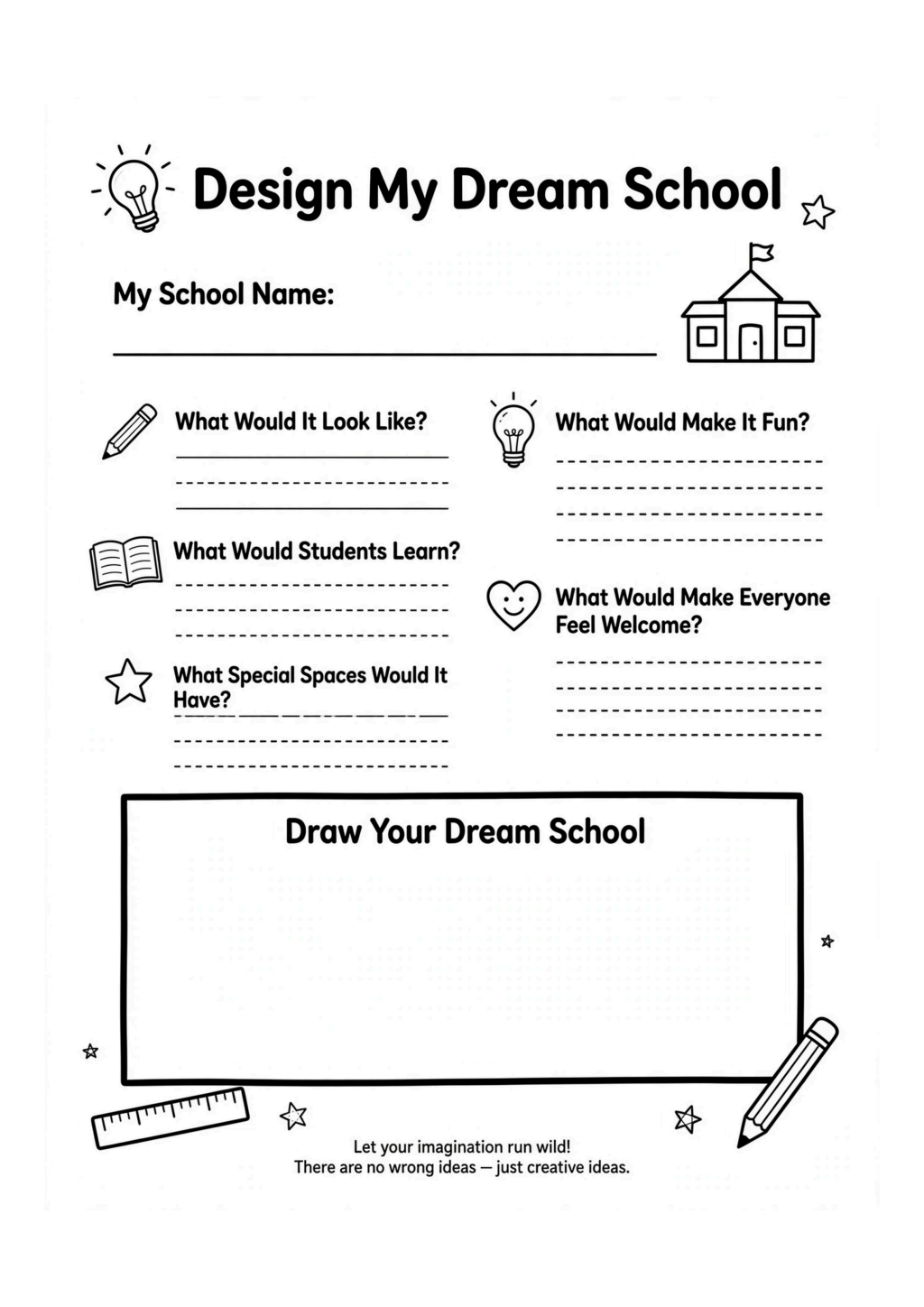 Design My Dream School Worksheet