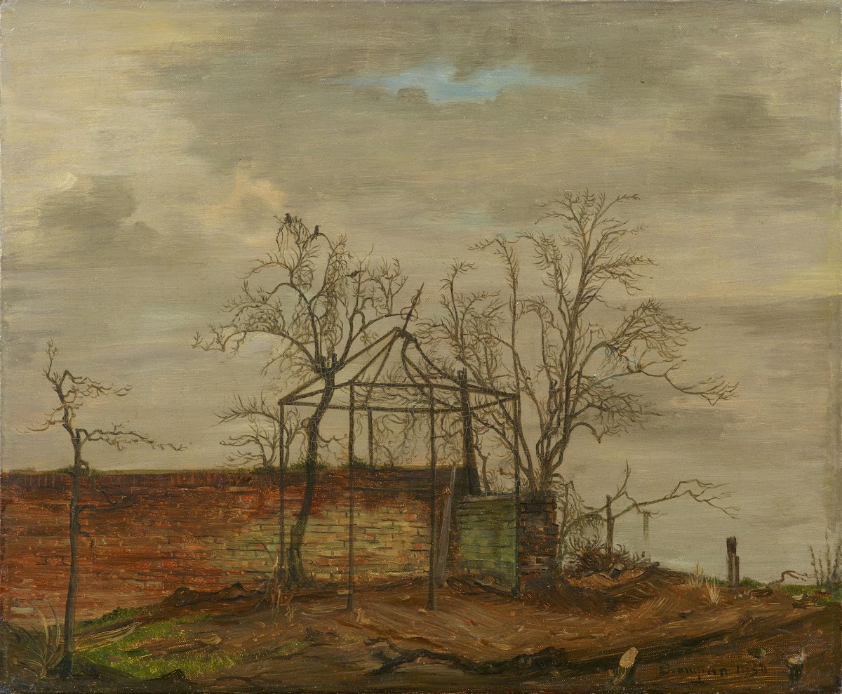 Ruine und kahle Bäume 1930