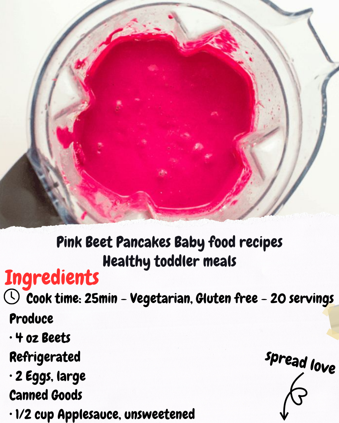 Pink Beet Pancakes Baby food recipes Healthy toddler meals