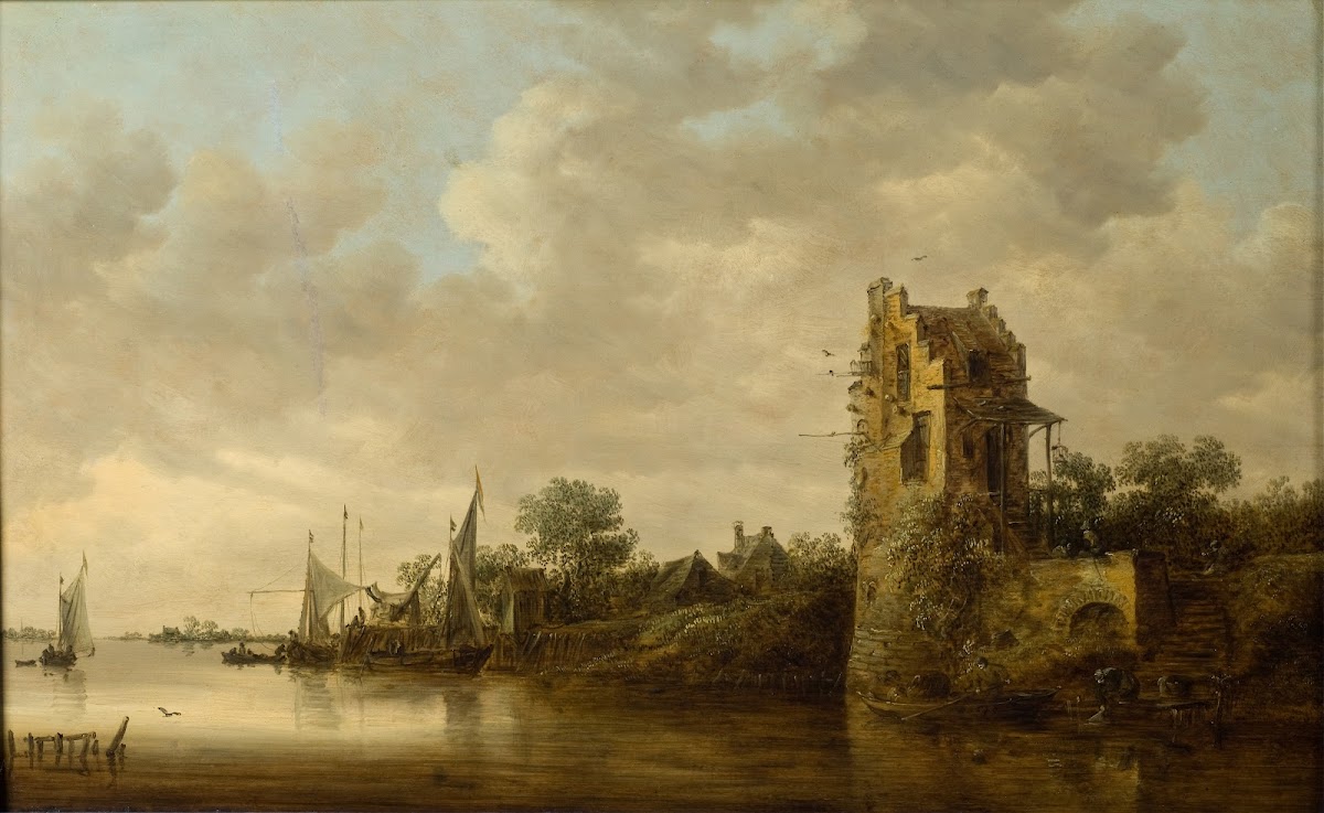 Riverside with an Old Tower 1645