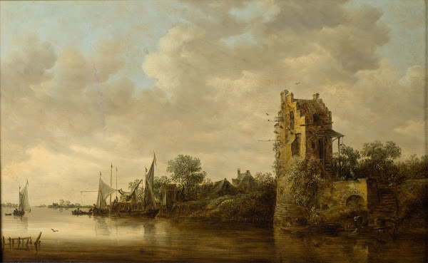 Riverside with an Old Tower 1645