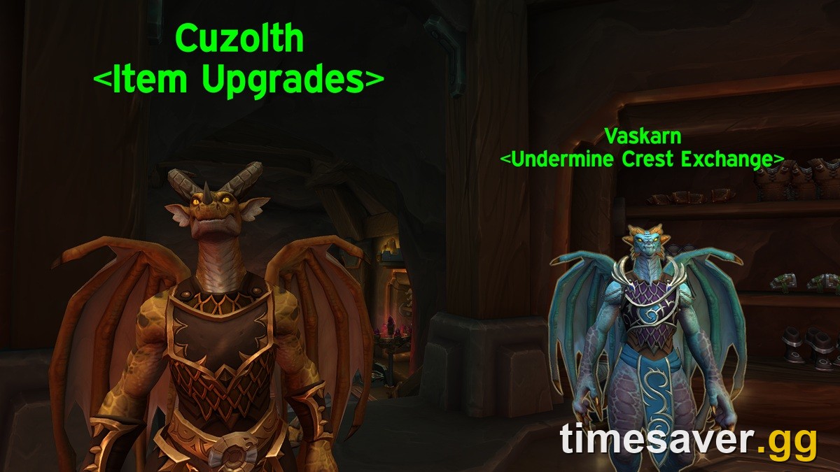 WoW item upgrade and crest exchange vendors used to raise gear item level
