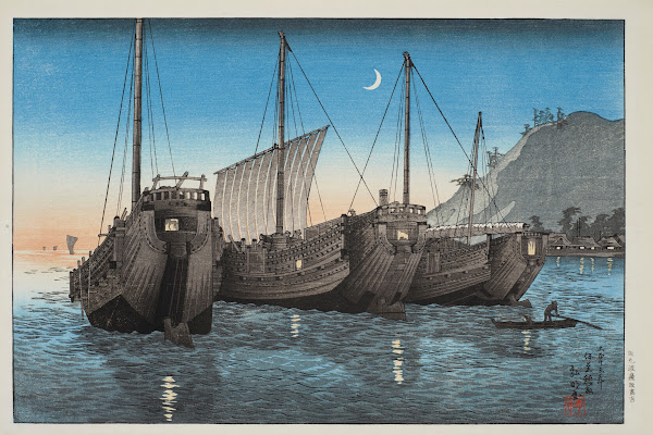 Junks in Inatori Bay Izu 1926