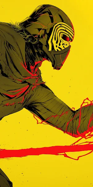 Star Wars, Comics, Minimalism, Lightsaber, Helmet 4K Wallpaper Background