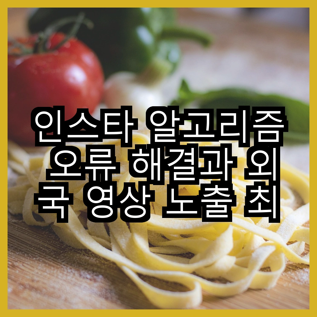 인스타 알고리즘 오류 해결과 외국 영상 노출 최적화 썸네일