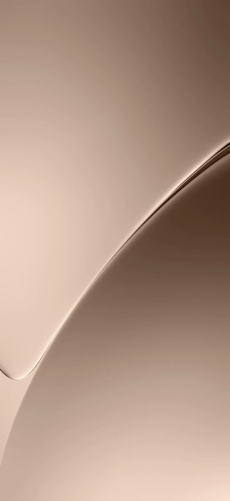 Smooth Metallic Tan Curve - Abstract Digital Art iPhone Wallpaper (942x2048)