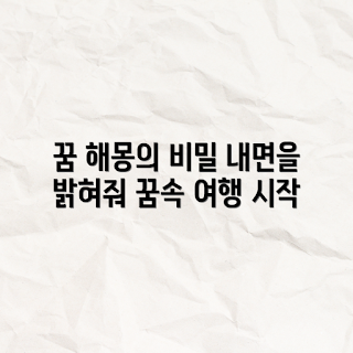 꿈속 가지, 꿈해몽 초보, 꿈의미 해석, 내면 탐구, 심리적 꿈풀이