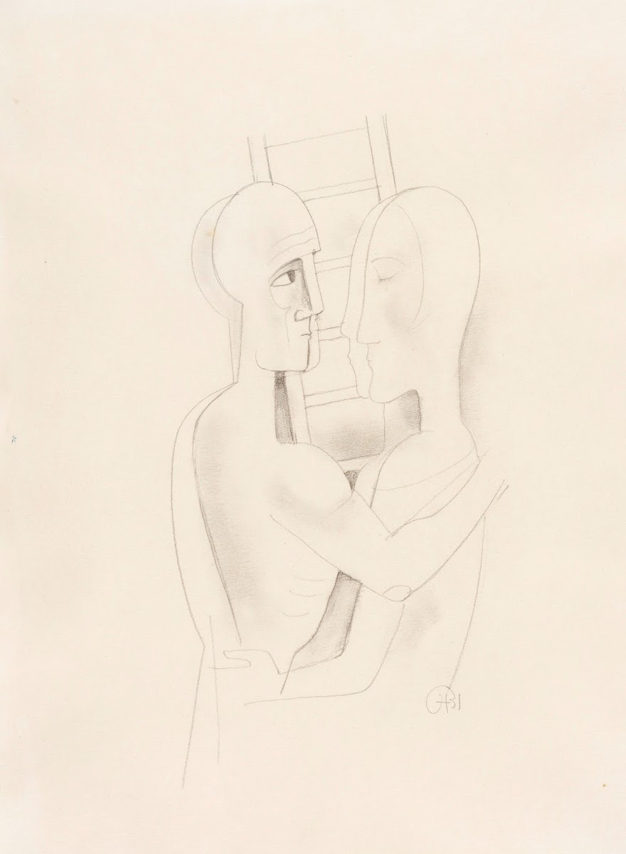 Couple in front of ladder 1931