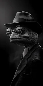 Film Noir Chameleon in Federa and Round Glasses