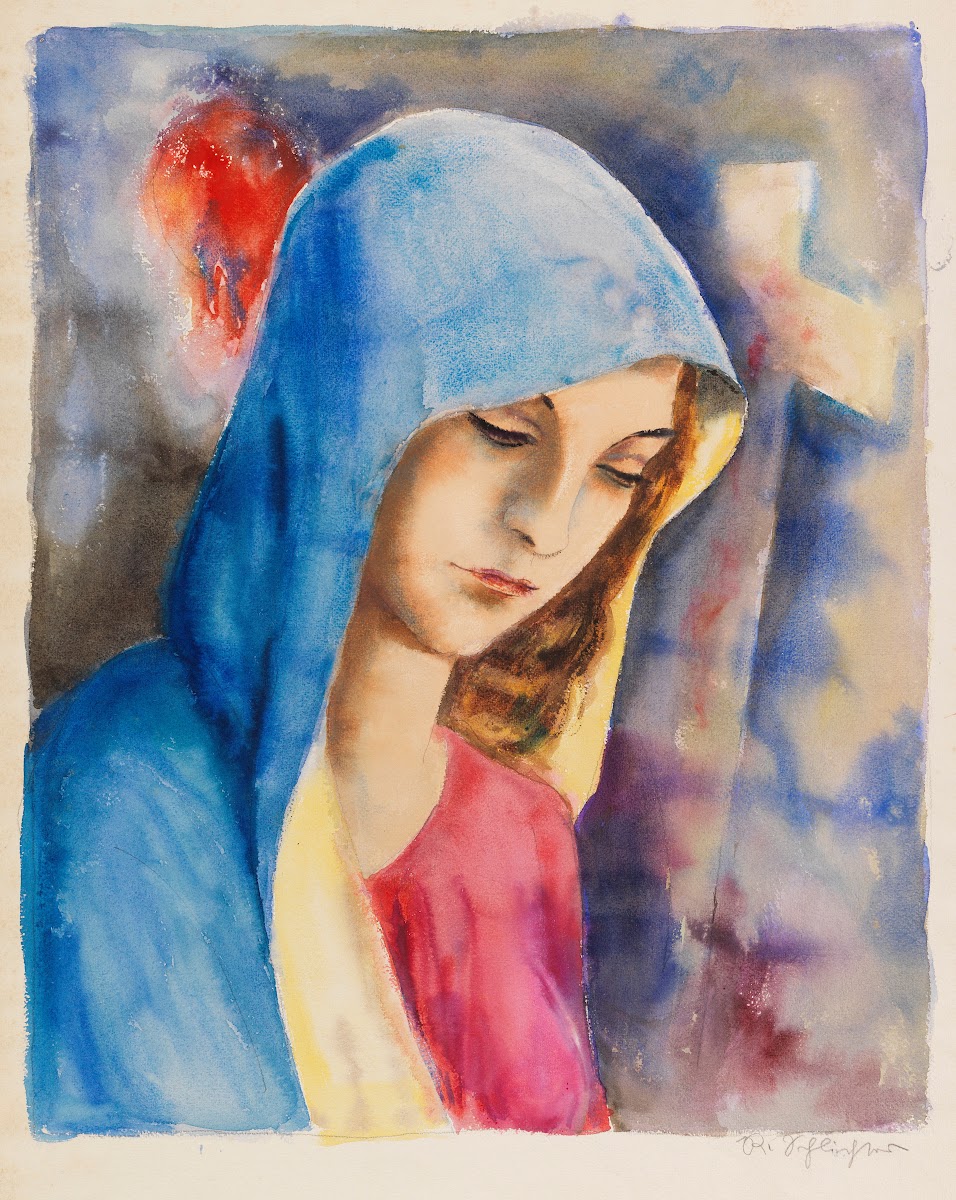 Frau Mit Blauem Umhang Madonna 1928 1930