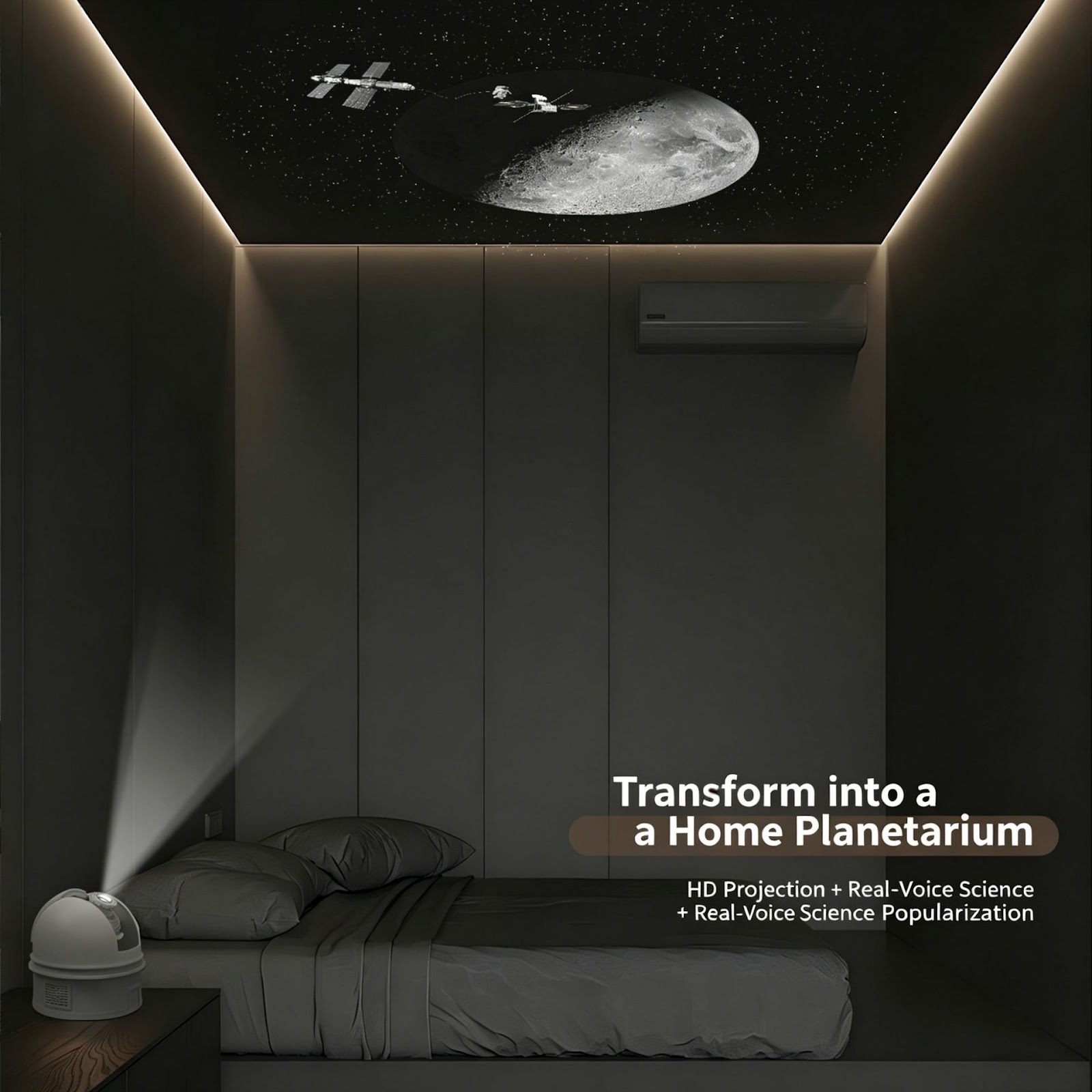 Star sky projection light with voice guidance