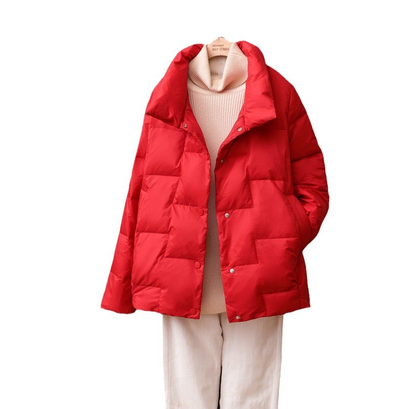 Lightweight women's down jacket, short, loose fit