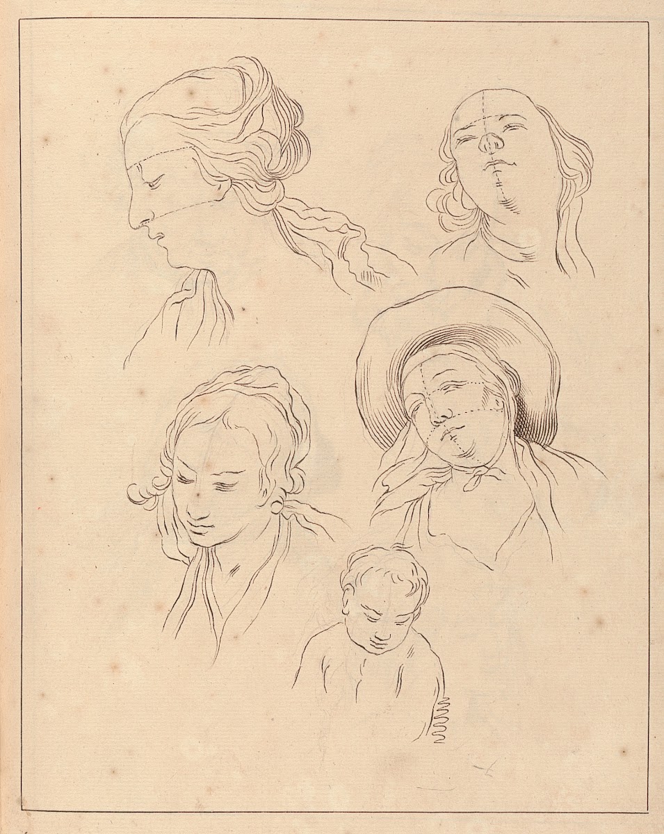 Various Sketches of Heads between 1715 and 1720