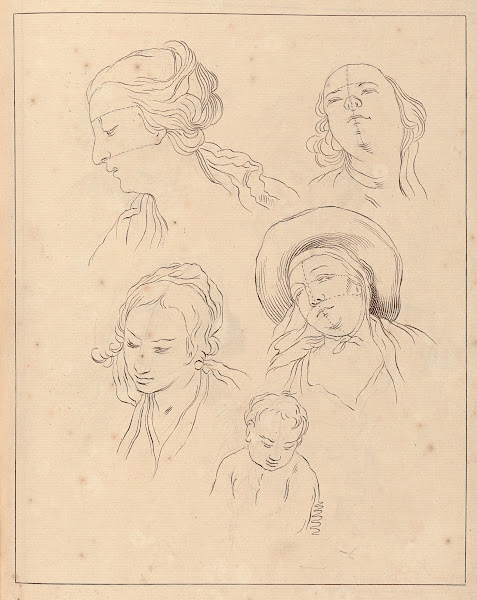 Various Sketches of Heads between 1715 and 1720