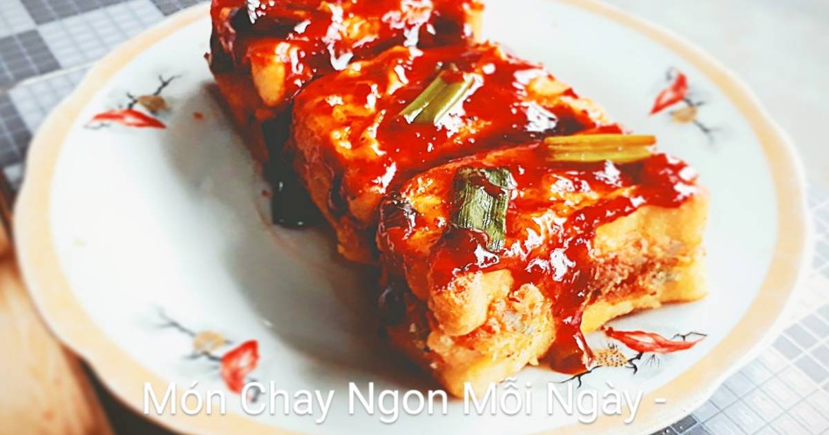 Đậu khuôn nhân khoai môn sốt tương chay