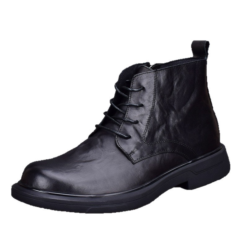 Insulated Men's Leather Boots for Winter