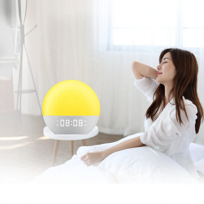 LED Wake-Up Light with Sunrise Simulation and White Noise