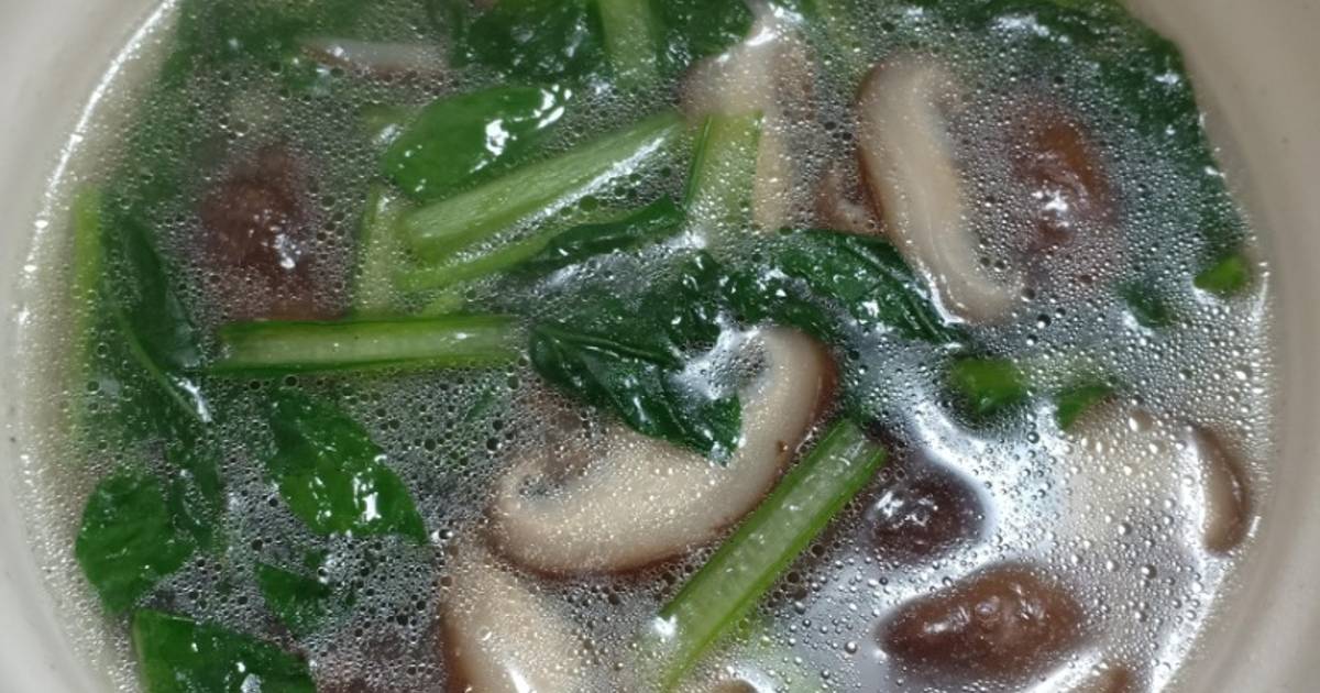 Canh cải ngọt nấu nấm
