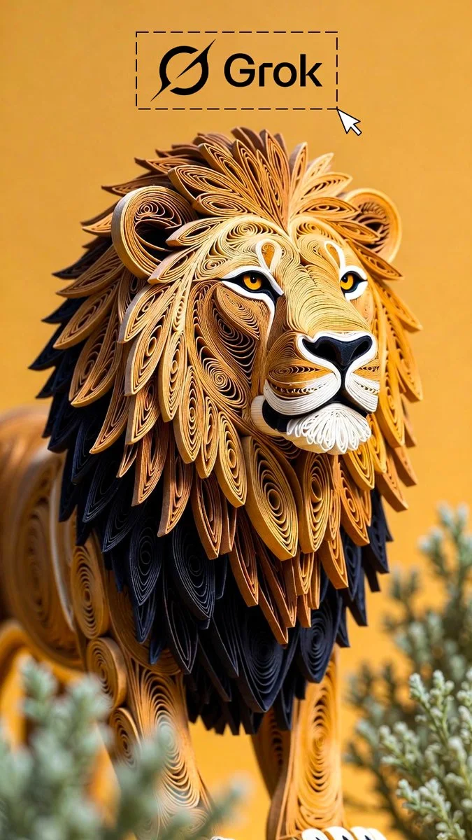 Fotografía hiperrealista de amigurumis hechos a mano con la técnica de quilling de papel.