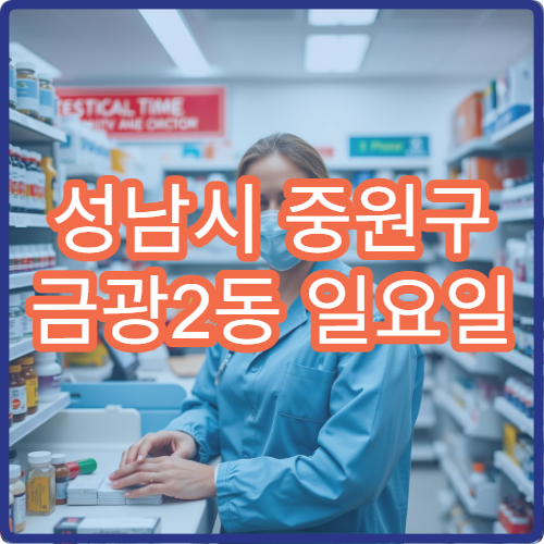 성남시 중원구 금광2동 일요일 약국 응급약 구매 가능 여부